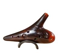 12 Holes Professional Ocarina Alto C Handmade Smoked Ceramic Ocarinas Flute Beginner Music Practice Gifts (Color : 2)