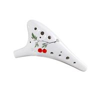 12 Holes Round Head Ceramic Ocarina Alto C Hand Painted Musical Instrument with Lanyard Music Score Protective Bag For Music Lover and Learner