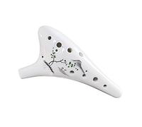12 Holes Round Head Ceramic Ocarina Alto C Hand Painted Musical Instrument with Lanyard Music Score Protective Bag For Music Lover and Learner