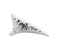 12 Holes Warped-tail Ceramic Ocarina Alto C Hand Painted Musical Instrument with Lanyard Music Score Protective Bag For Music Lover and Learner