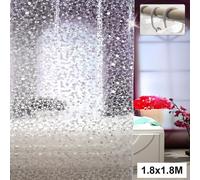 12 Hook Ring Luxury Diamond Shower Curtain Mould & Mildew Resistant