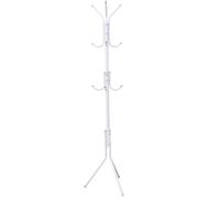 12 Hooks Coat Rack Hat Metal Stand Tree Cloth Rail Hanger Umbrella Hat Holder | Clothes Rack | Hanging Hat Rail | Storage Solution | WHITE