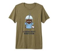 12 Hour Shift Survivor Funny Nurse Iced Coffee Hospital Premium T-Shirt