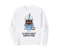 12 Hour Shift Survivor Funny Nurse Iced Coffee Hospital Sweatshirt