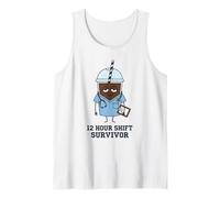 12 Hour Shift Survivor Funny Nurse Iced Coffee Hospital Tank Top
