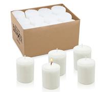 12 Hours White Votive Candles for Weddings, Parties, Spa, Birthdays and Baby Shower, Set of 24 Unscented Bulk Candles for Restaurants and Home Decoration