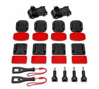 12 in 1 Adhesive Mount Kit for GoPro Sports Camera with Flat and Curved Helmet with J-Hook and Screw Buckles, Mounting Accessories Compatible GoPro Insta360 Action Camera DJI Osmo Action