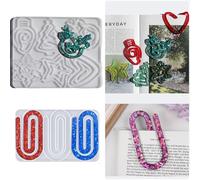 12-in-1 Animal Paperclip Mold Kit,Chicken/Bat/Cat/Dog/Paw & Rabbit/Shark/Bird Silicone Molds for Resin Bookmark Clips,2025 New Quick Release DIY Gifts (9-in-1,Christmas)