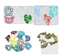 12-in-1 Animal Paperclip Mold Kit,Chicken/Bat/Cat/Dog/Paw & Rabbit/Shark/Bird Silicone Molds for Resin Bookmark Clips,2025 New Quick Release DIY Gifts (12-in-1,Animal)