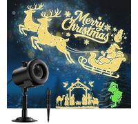 12 in 1 Christmas Projector Lights Outdoor,3D Dynamic Christmas Decorations,Clearer Santa Sleigh/Nativity/Green Monster/Ghost HD Patterns Holiday Lights,Waterproof for Window Wall Yard Holiday Decor