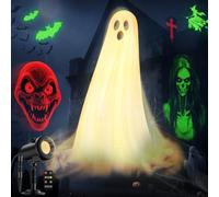 12 in 1 Christmas Projector Lights Outdoor, 3D Dynamic Santa Sleigh/Nativity/Green Monster/Ghost/Spider/Bat Christmas Decor,Night Lights for Party Home Window Wall Holiday Decor