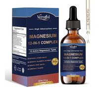 12-in-1 Complex Magnesium Complex Drops with Glycinate Citrate Malate Oxide Taurate Aspartate Relaxation,Muscle,Heart Support,Max Absorption Liquid Formula 60ml