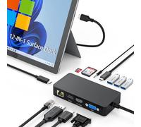 12 in 1 Microsoft Surface Dock, Surface Pro Triple Display Microsoft Surface Hub Adapter for Surface Pro 9/8/X/7/6/5/4/3,Surface Book 3/2/1,Surface Laptop go/4/3/2/1