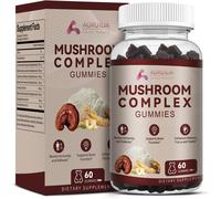 12-in-1 Mushroom Gummies with Lion's Mane, Reishi, Chaga, Maitake, Ginseng, Shiitake for Focus, Immunity & Mood, Vegan Mushroom Complex Supplement wi