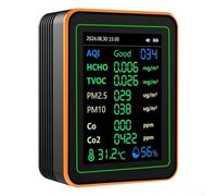12 in 1 Portable Air Monitor Featuring and PM2 5 Detection with User Friendly Color Coded Display (BALCK)