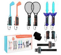 12 in 1 Switch Sports Accessories Bundle Kit for Nintendo Switch 2, Family Somatosensory Set for NS Sports Games Joy-con Mario with Controller Grips, Tennis Rackets, Golf Clubs, Swords