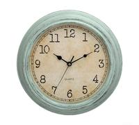 12 In Round Vintage Wall Clock with Silent Movement for Peaceful Home Environment (B)