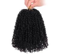 12 in Yaki Twist Crochet Hair, Natural Black, 240 Strands, Soft, High-Temp Fiber, 10 Packs for Curly Braids