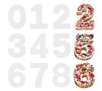 12 Inch 0-8 Number Cake Stencils, 9Pcs Large Number Cake Moulds Flat Cake Templates Cake Cutting Number Molds for DIY Numbers Cakes Cookies Pastry for Christmas Wedding Birthday Anniversary