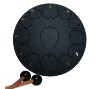12 Inch 13 Note Steel Tongue Drum, Portable Chakra Tank Drum with Backpack, Music Book, Mallets, scales and finger rings for Camping, Meditation, or Yoga Lotus Steel Tongue Drum (Color : D) (D)
