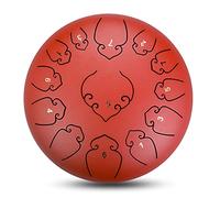 12 Inch 13 Note Steel Tongue Drum, Portable Hand Pan Drum with Travel Bag/Mallet/Tap Pick for Meditation, Yoga (Red)