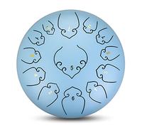 12 Inch 13 Note Steel Tongue Drum, Portable Hand Pan Drum with Travel Bag/Mallet/Tap Pick for Meditation, Yoga (Lake Blue)