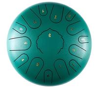 12 Inch 13 Notes Steel Tongue Drum, C Key Percussion Instrument Handpan Alloy Steel Tongue Drum Kit, For Children's Music Enlightenment/Yoga Meditation (Color : Green)