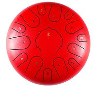 12 Inch 13 Notes Steel Tongue Drum, C Key Percussion Instrument Handpan Alloy Steel Tongue Drum Kit, For Children's Music Enlightenment/Yoga Meditation (Color : Red)