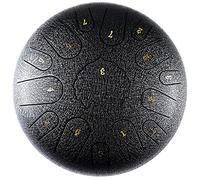 12 Inch 13 Notes Steel Tongue Drum, C Key Percussion Instrument Handpan Alloy Steel Tongue Drum Kit, For Children's Music Enlightenment/Yoga Meditation (Color : Black)