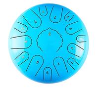 12 Inch 13 Notes Steel Tongue Drum, C Key Percussion Instrument Handpan Alloy Steel Tongue Drum Kit, For Children's Music Enlightenment/Yoga Meditation (Color : Blue)