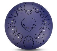 12 Inch 13 Notes Steel Tongue Drum, C Key Percussion Instrument With Sticks, Finger Sets, Carry Bag And English Tutorial, For Meditation, Music Therapy (Color : Purple)