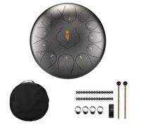 12 Inch 13 Tone Handpan Drum C Minor Steel Tongue Drum Percussion Instruments With Padded/Drum Bag And A Pair Mallets Handpan(Silver)