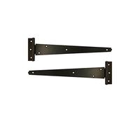 12" Inch 305mm - T Hinges 1 Pair (2 Hinges & Screws) Black Japanned Finish - Medium Duty
