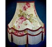 12 Inch (30cm) Chintz Floral, Burgundy Red, Gold and Cream Gallery Fabric Lampshade Table Lamps Ceiling Light Pendant