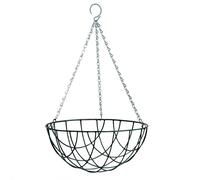 12 Inch 30cm Hanging Basket Green Wire Flower Basket Planter Chain