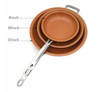 (12 Inch) 8/10/12 Inch Non Stick Copper Frying Pan Universal For Gas & Induction Cooker