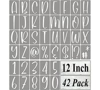 12 Inch Alphabet Letter Stencils for Painting - 42 Pack Letter and Number Stencil Templates with Signs for Painting on Wood, Reusable Letters and Numbers Stencils for Chalkboard Wood Signs & Wall Art
