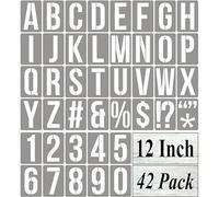 12 Inch Alphabet Letter Stencils for Painting - 42 Pack Letter and Number Stencil Templates with Signs for Painting on Wood, Reusable Numbers and Letters Stencils for Chalkboard Wood Signs & Wall Art
