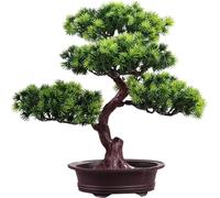 12-Inch Artificial Bonsai Tree - Potted Fake Plant for Bookshelf, Zen Garden and Farmhouse Decor Style1