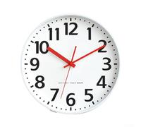 12 Inch Battery Powered Wall Clock Simple Round Design with Silent Mechanism for Quiet Spaces (White)