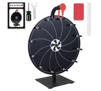 12 Inch Black Spinning Prize Wheel - Spinning Wheel with Stand,12 Slots Color Tabletop Roulette Spinner of Fortune, with Dry Erase Marker and Eraser for Trade Show, Carnival, Win Fortune Spin Games