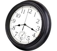 12 Inch Black Wall Clock Waterproof Retro Vintage Design Battery Operated With Slient Quartz Movement