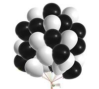 12 Inch Black White Balloons Latex Party Balloons Birthday Anniversary Wedding Decoration Plain Round Balloon Pack of 120