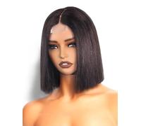12 inch Bob Wig Human Hair 2x6 Short Straight Glueless for Black Women Pre Plucked with Baby Hair Natural