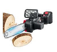 12-Inch Brushless Cordless Chainsaw, 2000W Electric Saw with 21V Battery & Auto Chain Lubrication, Lightweight Pruning Saw for Tree Trimming, Wood Cutting, 2 Chains Included, Red