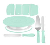 12 Inch Cake Turntable Cake Decorating Kits Supplies Include 1 Cake Turntable, 1 Cake Serve, 2 Icing Spatula, 4 Icing Smoother Scraper