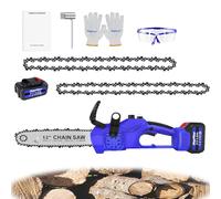 12 Inch Cordless Chainsaw Brushless, Electric Branch Cutter Hand Held Chain Saw for Tree, Branch, Wood, Cordless Electric Chainsaw w/Automatic Chain Lubrication, 4000mAh Battery and Fast Charger