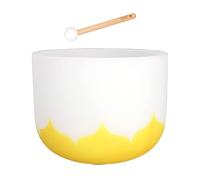 12 Inch Crystal Singing Bowl Set Lotus 432Hz E - Yellow (Solar Plexus Chakra)