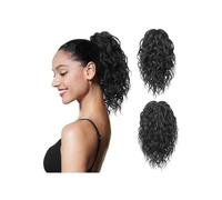 12 Inch Curly Ponytail Extension,Synthetic Clip on Hair Piece for Women(Black)