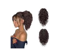 12 Inch Curly Ponytail Extension,Synthetic Clip on Hair Piece for Women for Daily Use(Light brown)